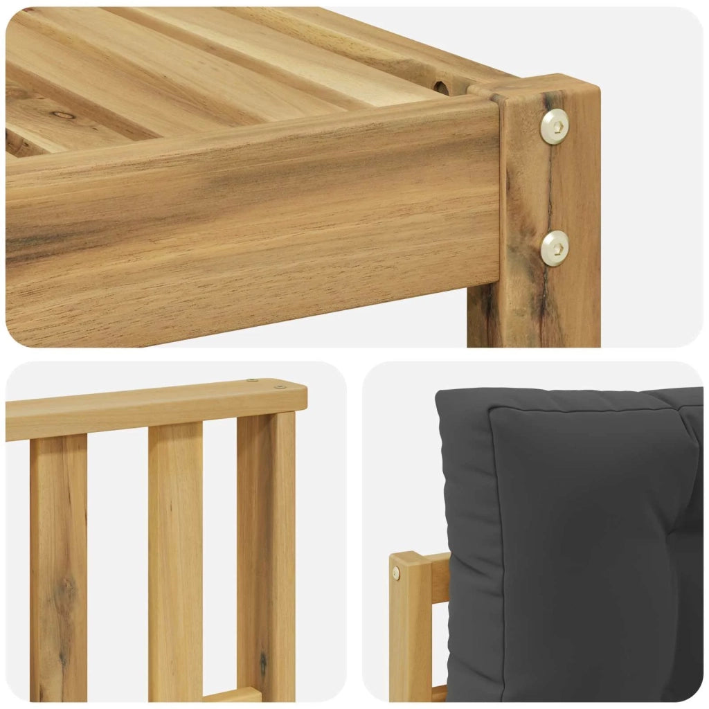 Set di divani da esterno 4 pz Bianco e Antracite Poliestere 3386301