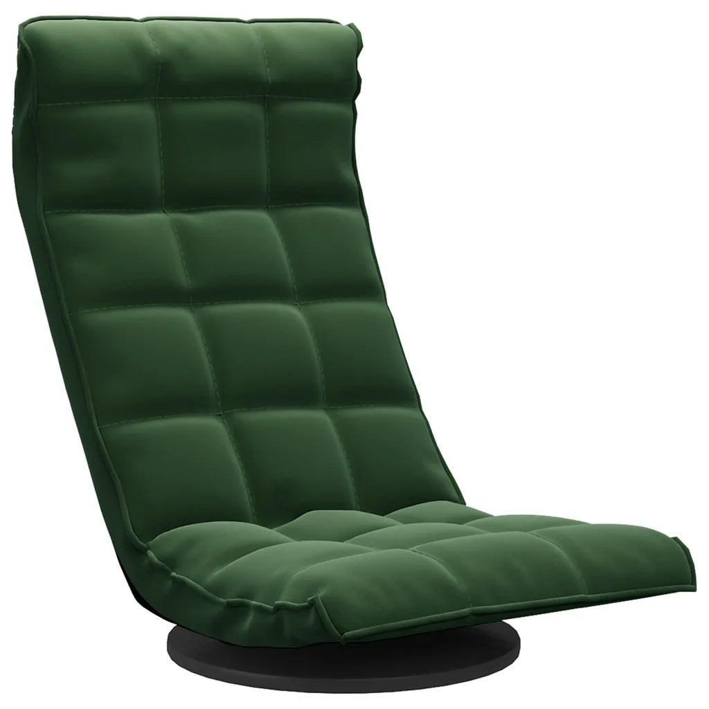 Sedia da Pavimento Girevole Verde Scuro in Velluto 336566