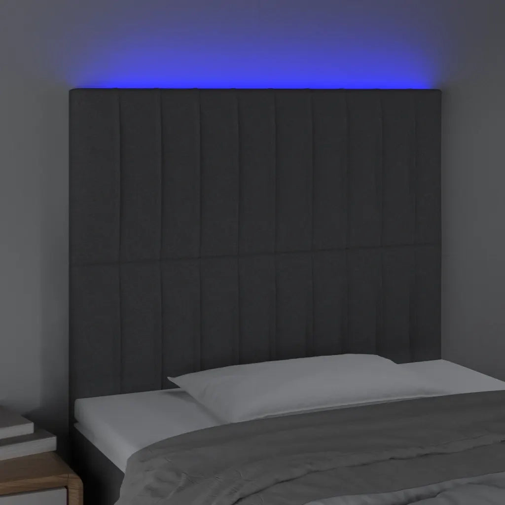 Testiera | Testata a LED GrigioScuro 100x5x118/128cm inTessuto