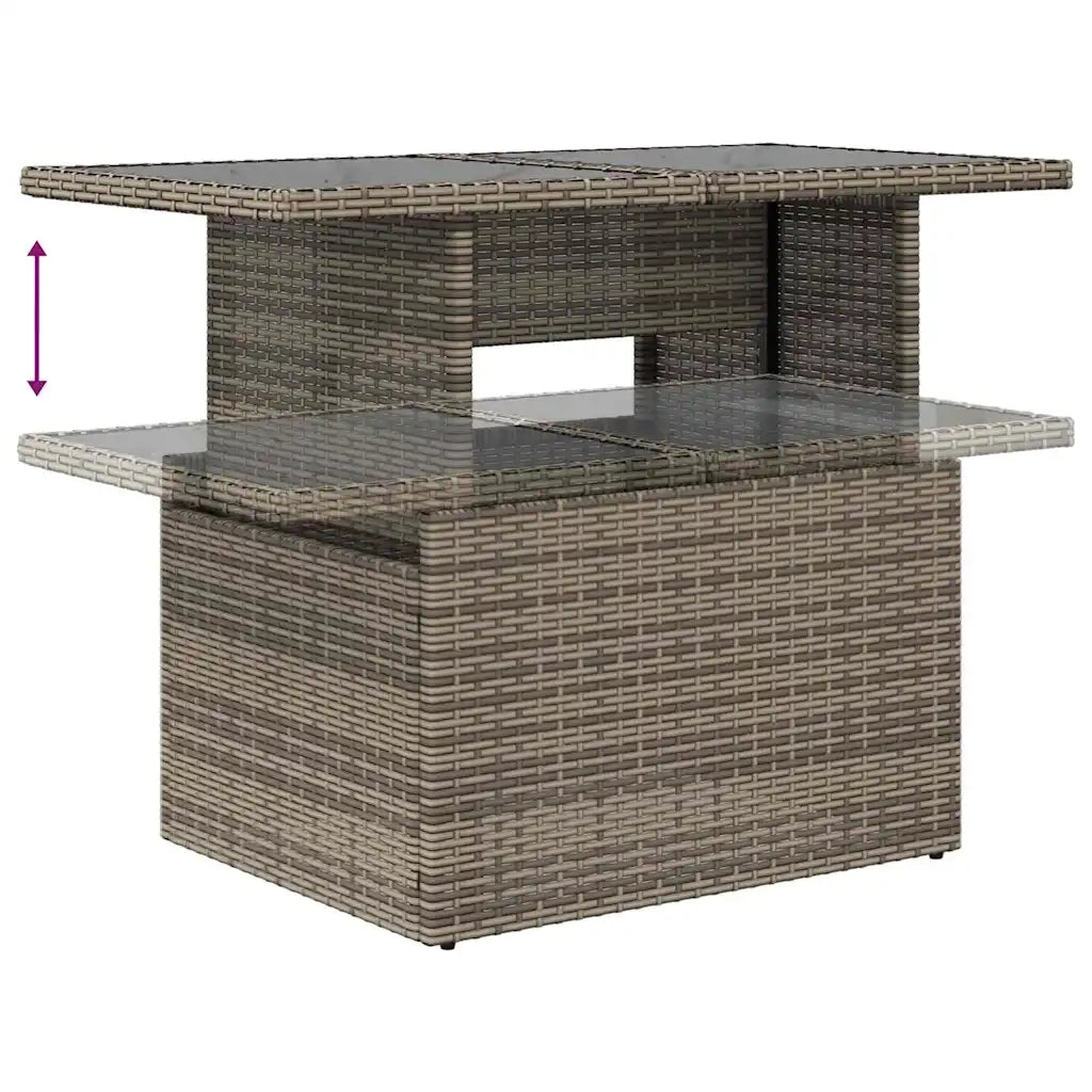 Set Divano da Giardino 6 pcs Grigio e Blu Navy polyrattan 3348831