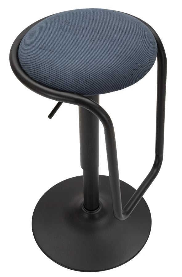 Sgabello Bar Destiny Navy Ø41x61 cm in Ferro e Compensato e Spugna e Poliestere Nero e Blu