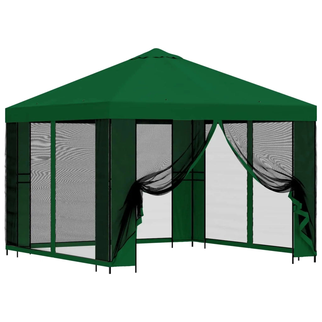 Gazebo da giardino con pareti laterali 3 x 3 m Verde 900365