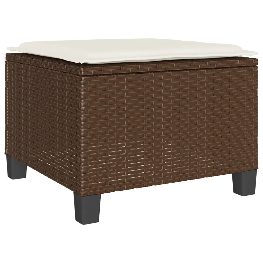 Set Bistr¨° 3 pz | Set Salotto da Giardino con Cuscini Marrone in Polyrattan