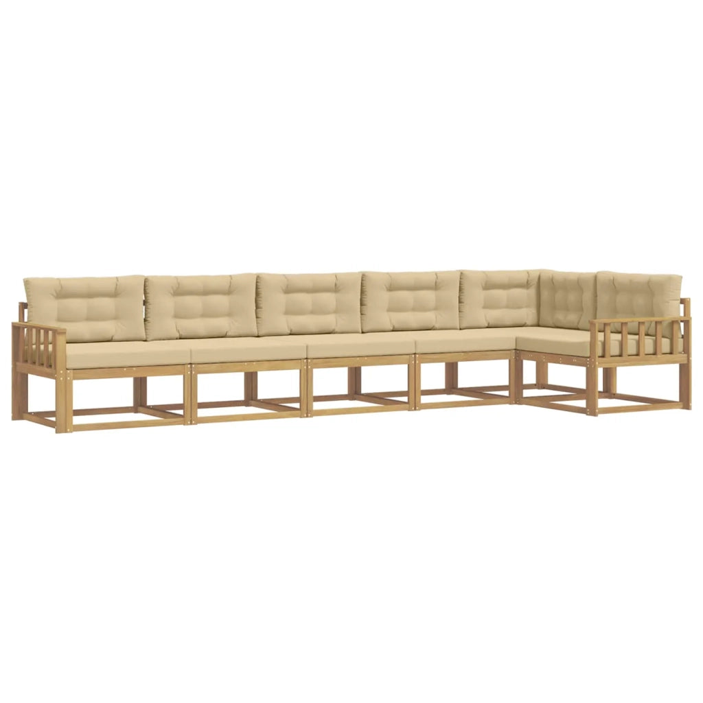 Set di divani da esterno 4 pz Bianco e Beige Poliestere 3386512