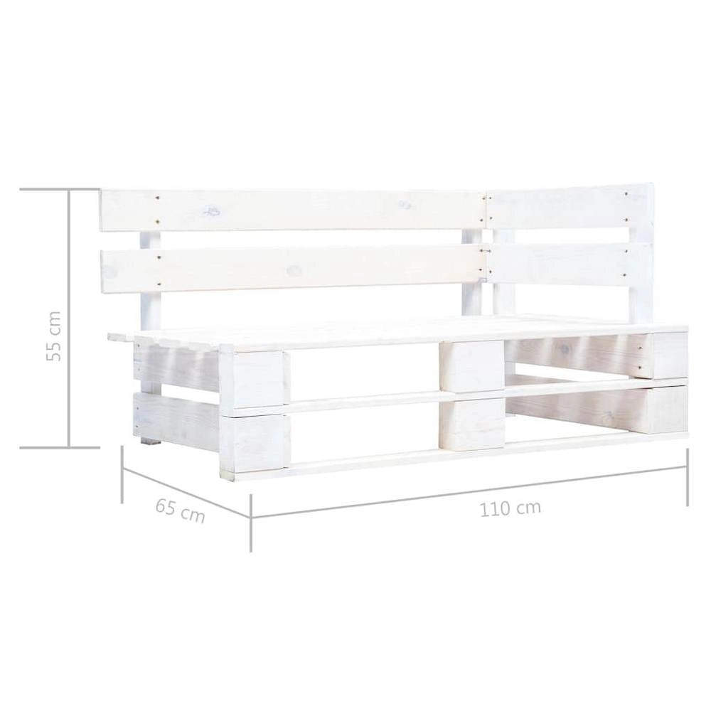 Outdoor Corner Bench, Pallet Wood, White