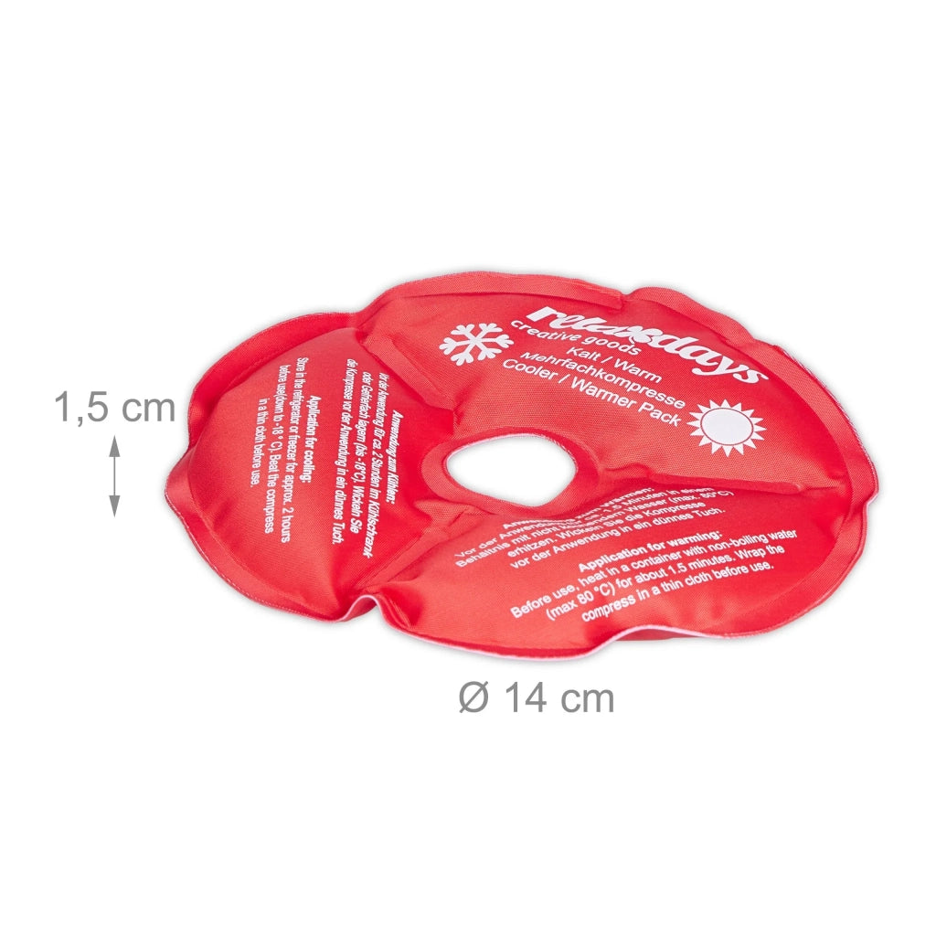 Set di 4 borse in gel per ginocchia sollievo dal dolore forma ergonomica effetto caldo o freddo in PVC rosso 13_0012942