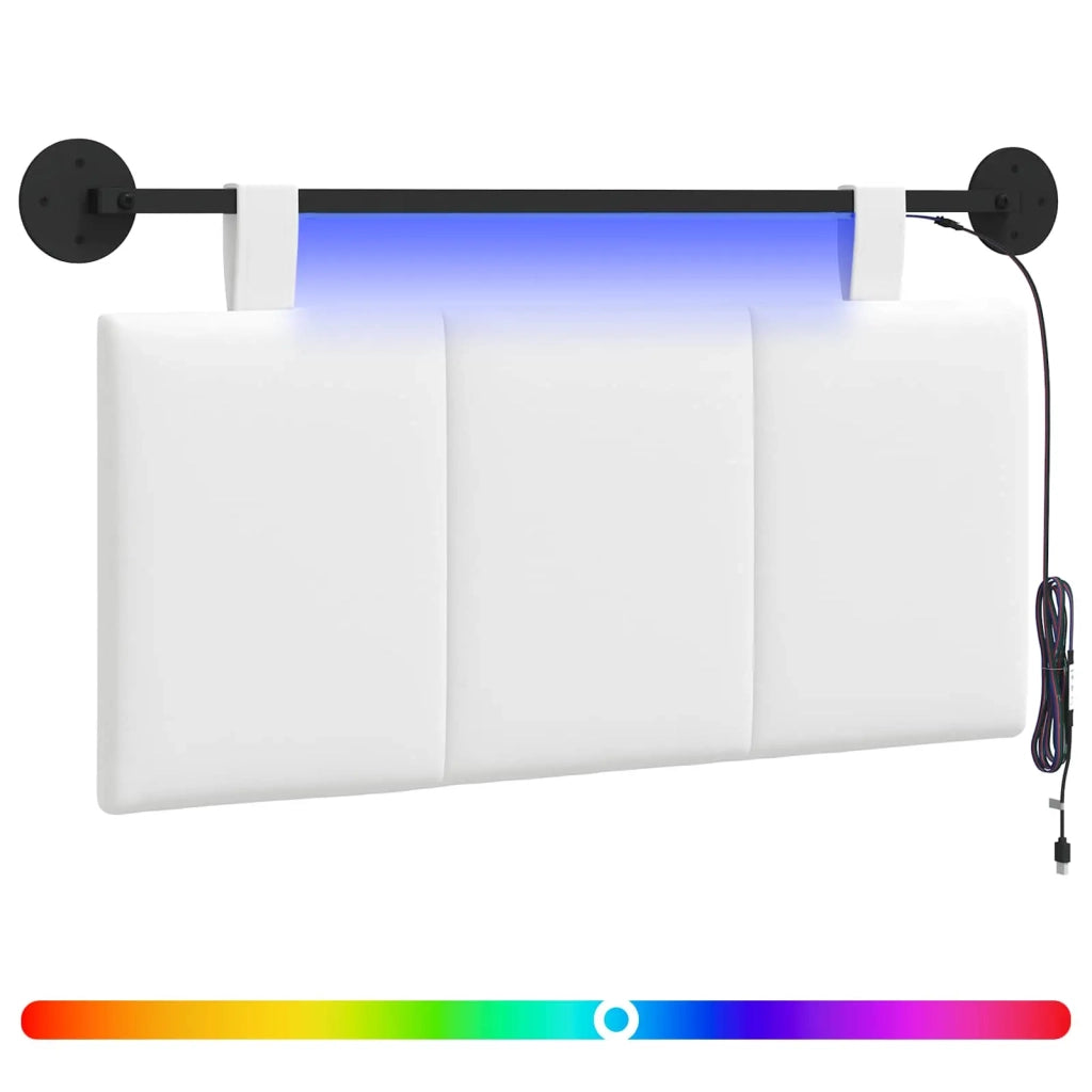 Testiera | Testata sospesa Con luce LED Bianco Tessuto