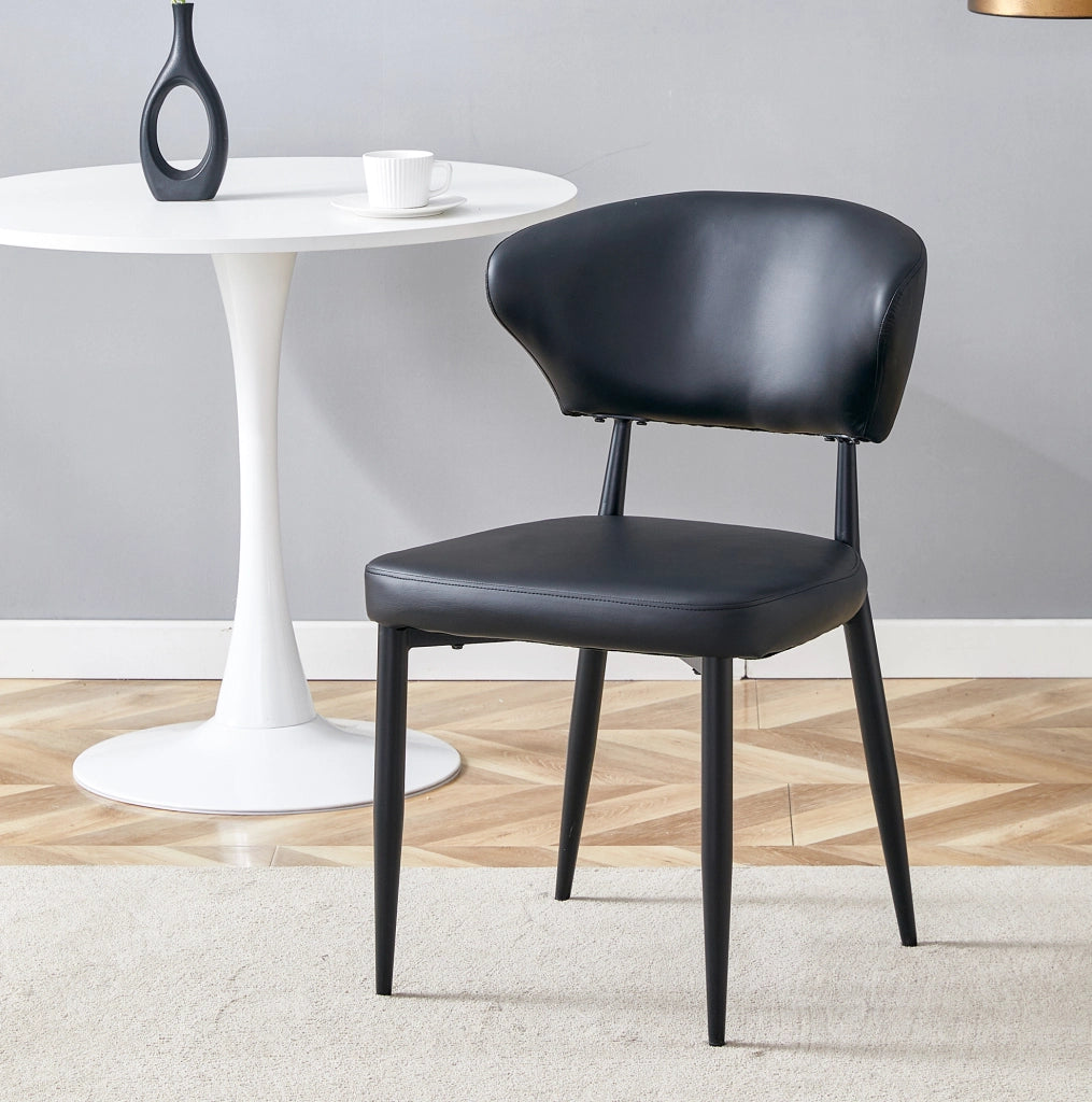SEDIA DA PRANZO Set da 2 pezzi Nera in PU e Metallo