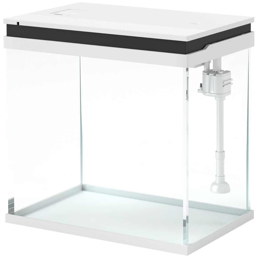 Acquario Pesci Rossi 26L ¨C zephmum ¨C Bianco 38x26x38 cm con Luci LED e Filtro