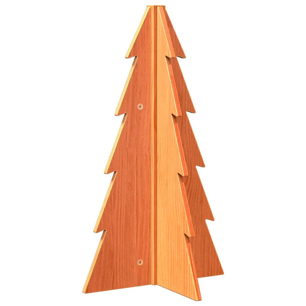 Albero di Natale | Decorazioni natalizie Marrone Cera 69,5 cm in Legno Massello di Pino