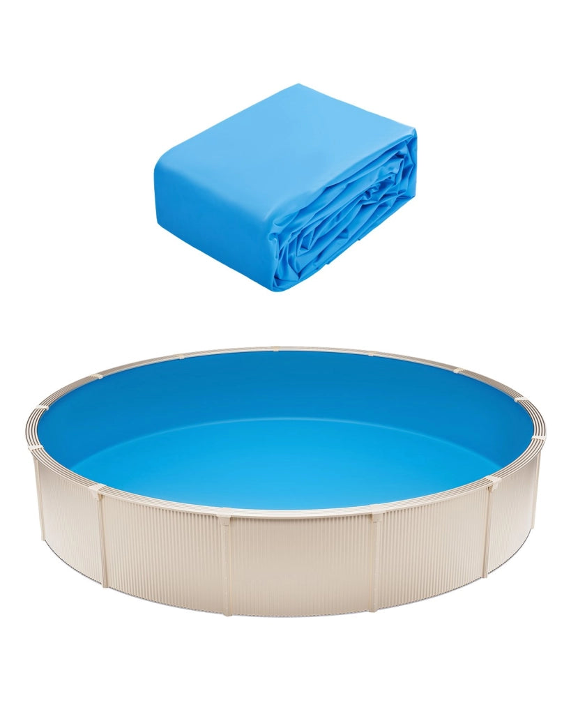 Rivestimento per Piscina Rotonda Fuori Terra in Vinile, Protezione Pareti 47 Pollici Stile Unibead, Diametro 11,5 Piedi, per Giardino
