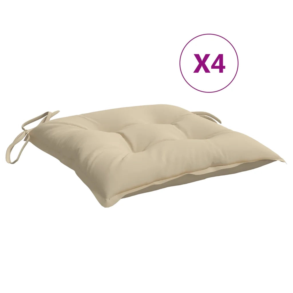 Cuscini per Pallet 4 pz Beige 50x50x7 cm Tessuto Oxford 361517