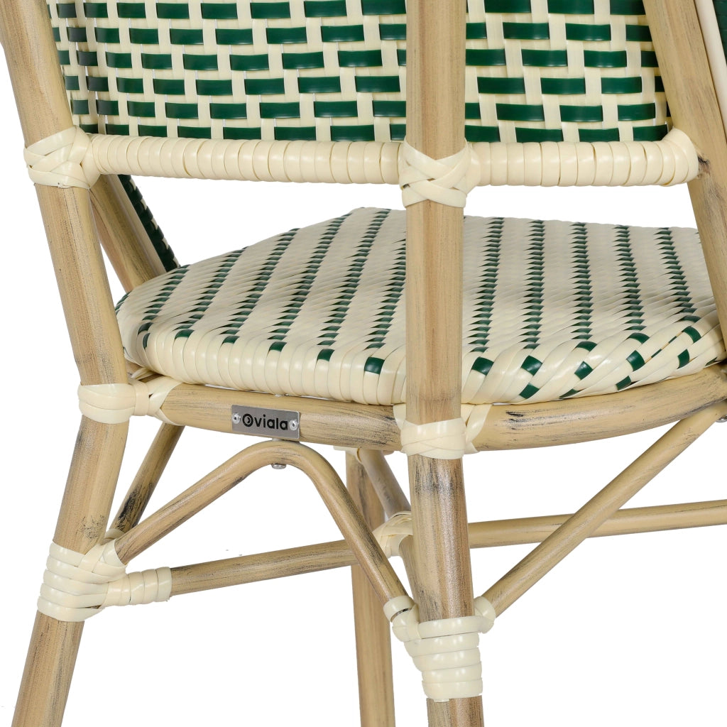 Oviala - Sedia da giardino in rattan verde e alluminio