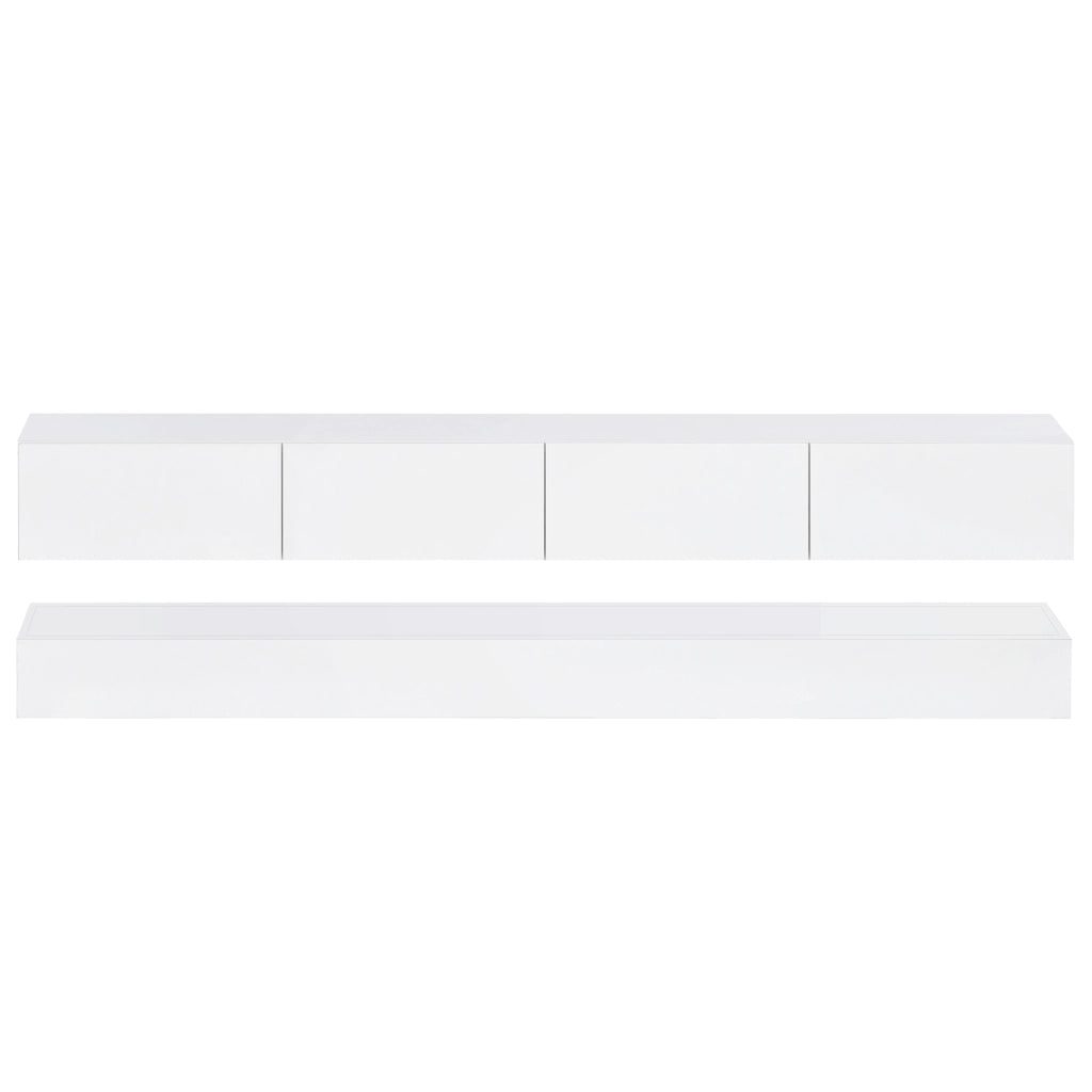 Mobile TV sospeso bianco 130 cm con illuminazione LED