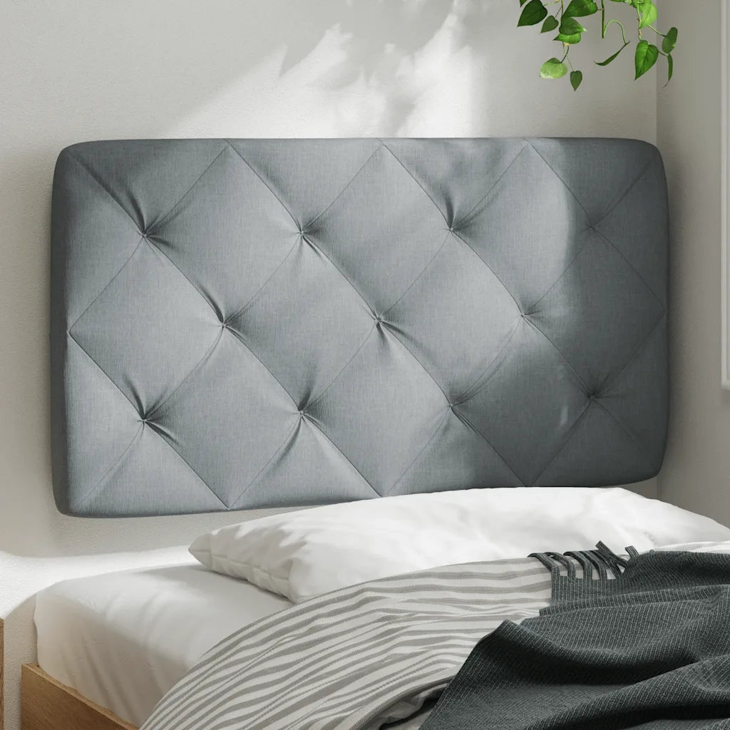 Coussin de tête de lit gris clair 80 cm tissu