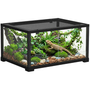 Terrario in Vetro per Rettili e Criceti 86 L con Ventilazione Superiore e Porta Scorrevole 50,8x30,5x35,6 cm Nero