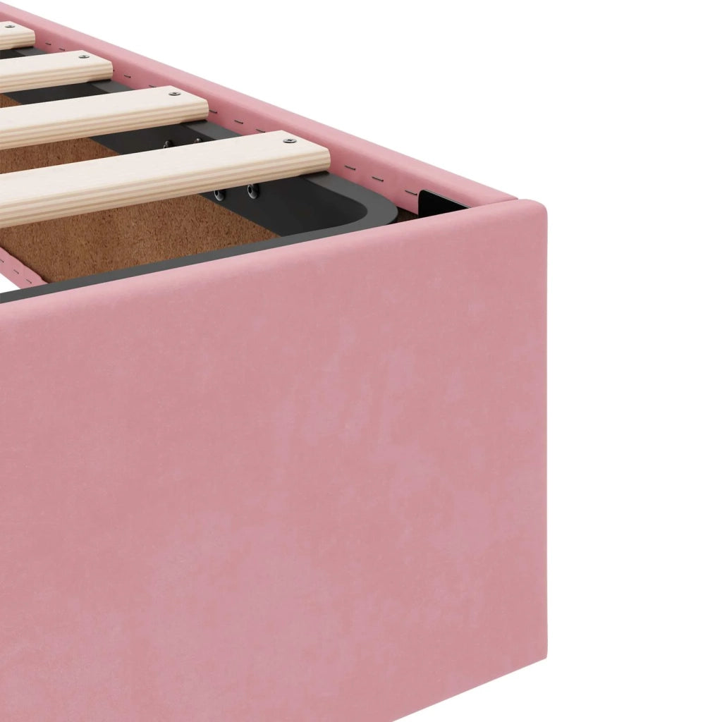 Letto ottomano con archiviazione Rosa 180 x 200 cm Velluto 3442903
