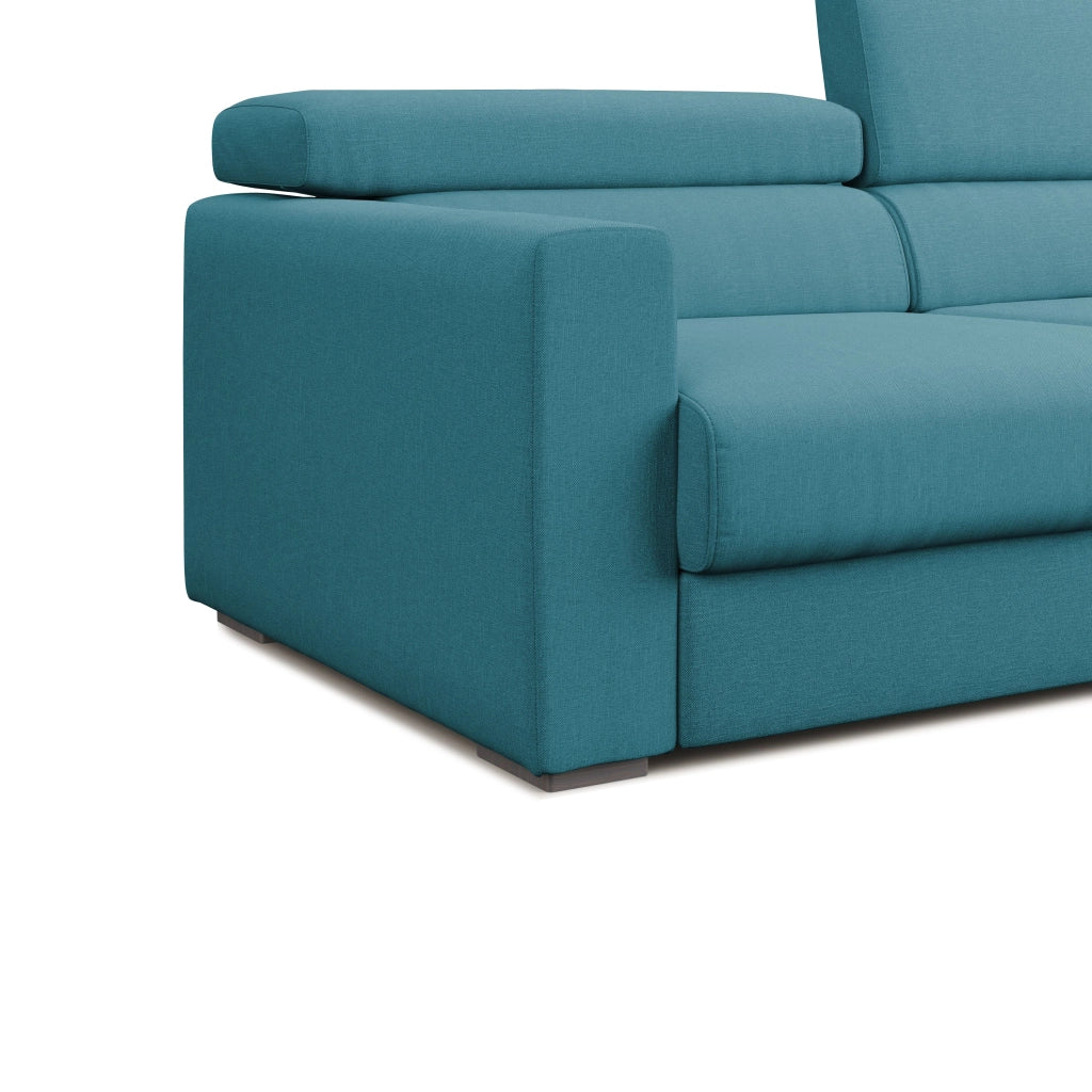Dylan Divano con pouf estraibile 158 cm azzurro