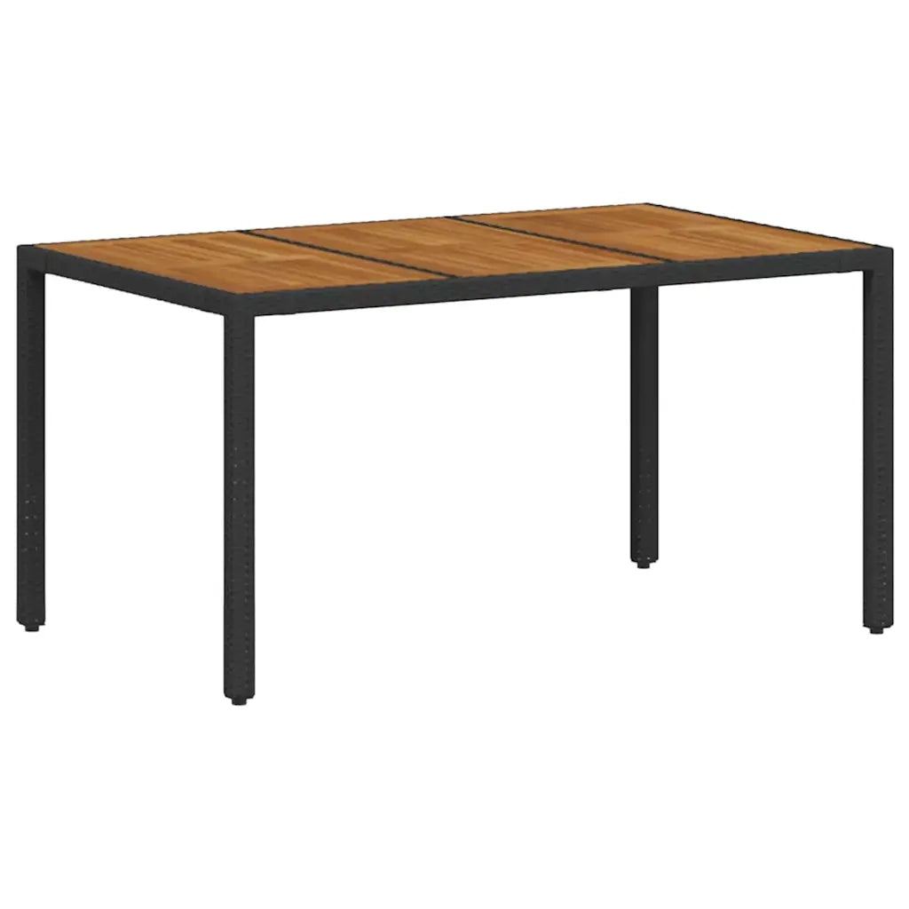 Set da Pranzo per Giardino 7 pcs Nero e Marrone polyrattan