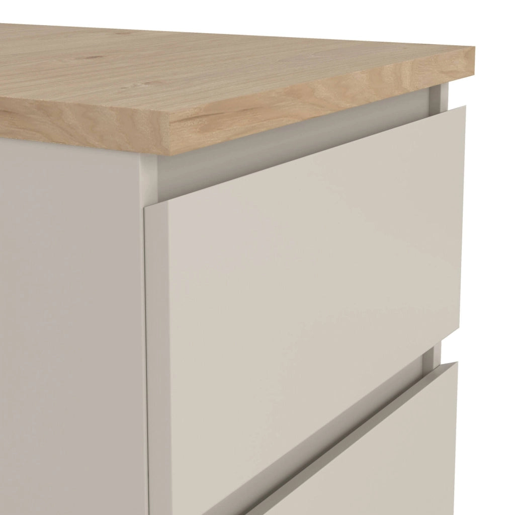 Azar, Comodino 2 Cassetti, 40x40x50h cm Beige
