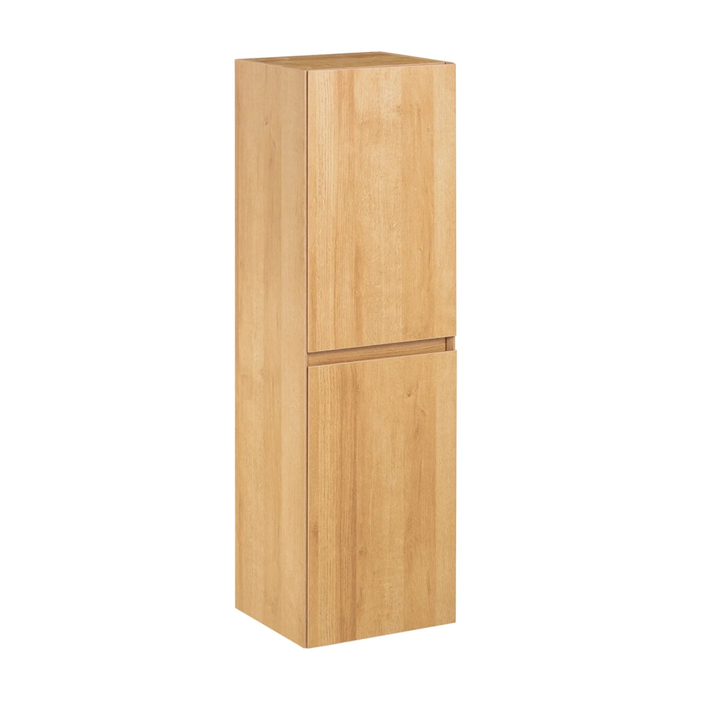 Armadietto da Bagno Sospeso Stretto con Ripiani Mobile alto Naturale 35x30x120cm BZR175-N