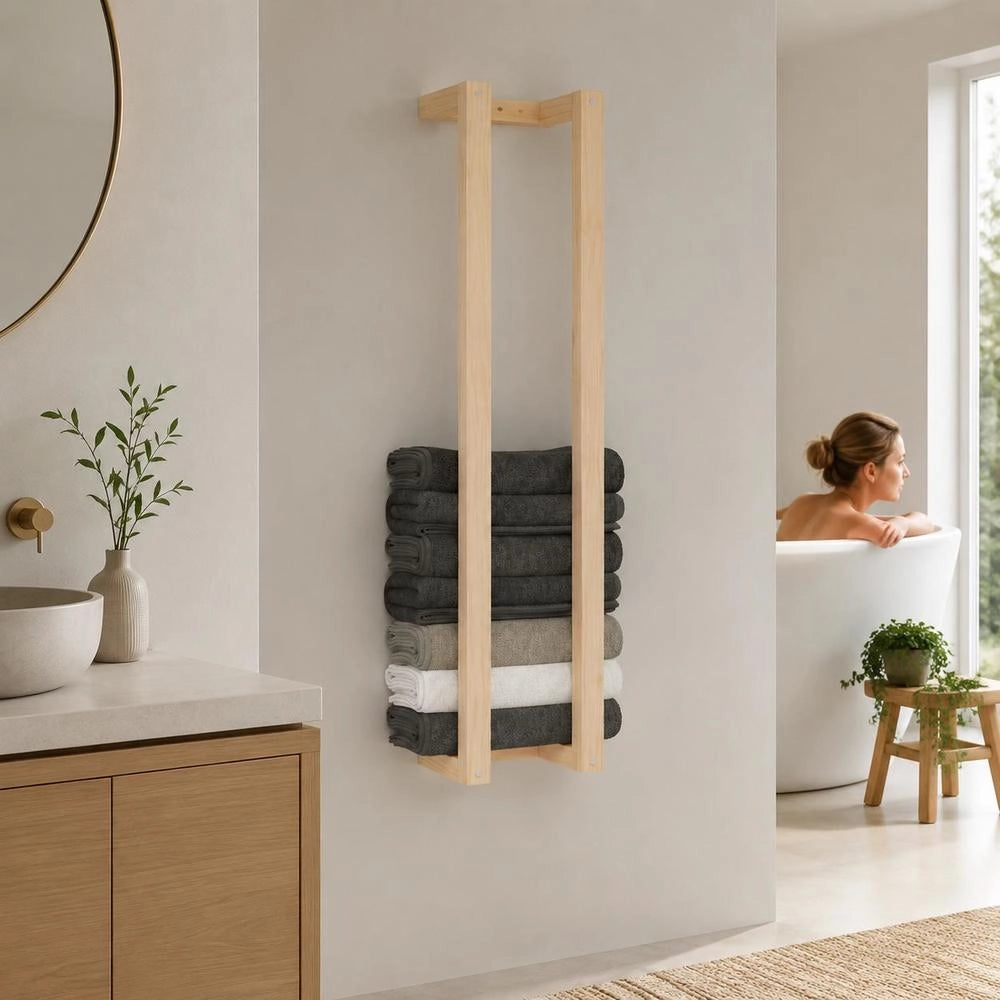 Towel Holder 23x18x110 Cm Solid Pine Wood