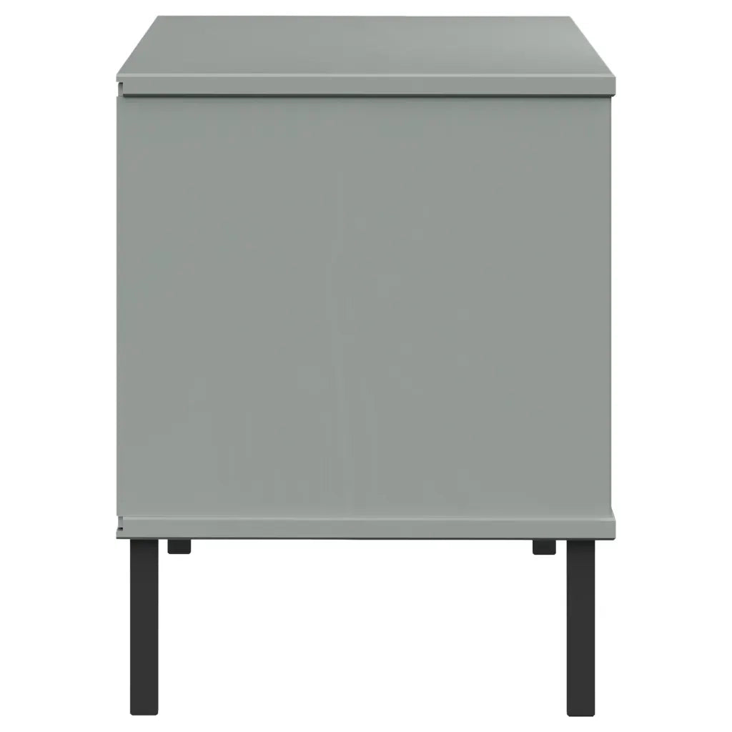 Scarpiera Gambe Metallo-Scaffale per scarpe-Armadietto contenitore Grigio 106x35x45cm Legno Massello OSLO