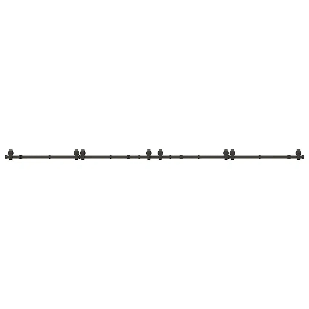 Kit di Binari per Porte Scorrevoli 400 cm Acciaio Nero CFW8338757