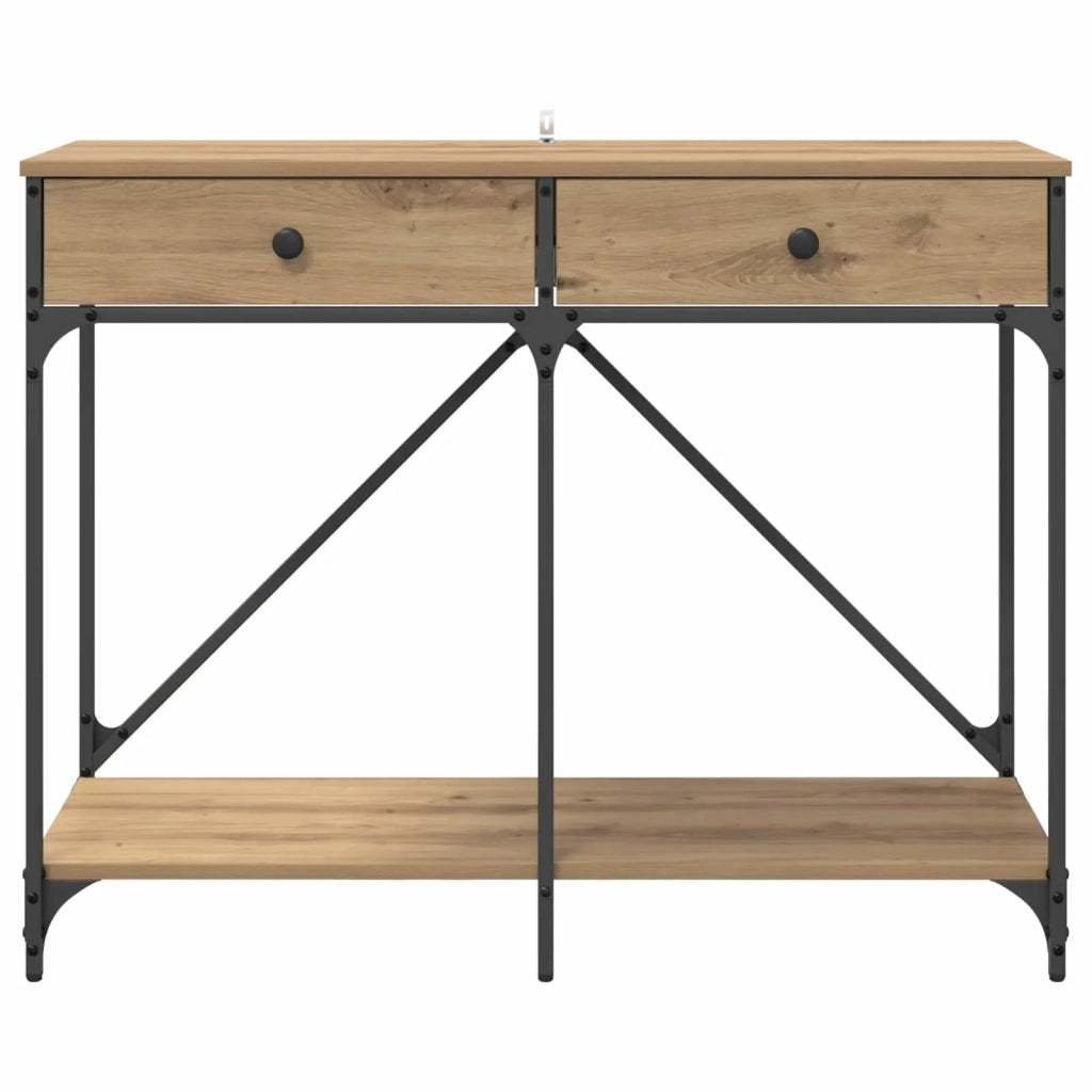 Table console Chêne artisanal 100 x 39 x 78,5 cm