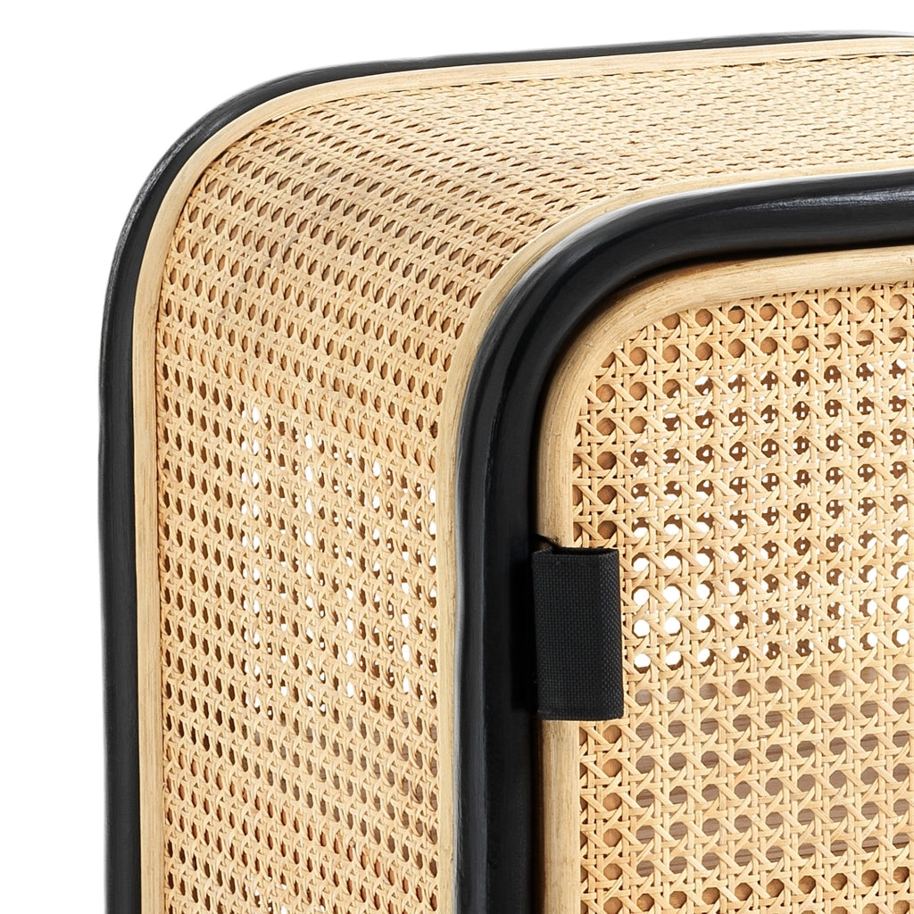 Armadietto in rattan nero 2 ripiani