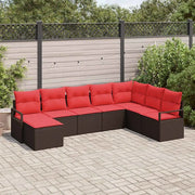 Set di divani con cuscino 8 pcs Marrone polyrattan 3346504