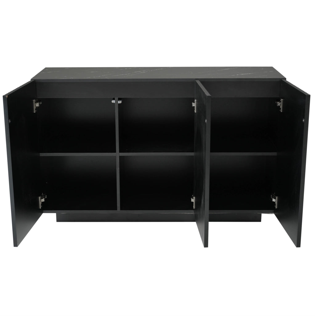 Sideboard LED nero 120 cm in MDF con controllo Bluetooth