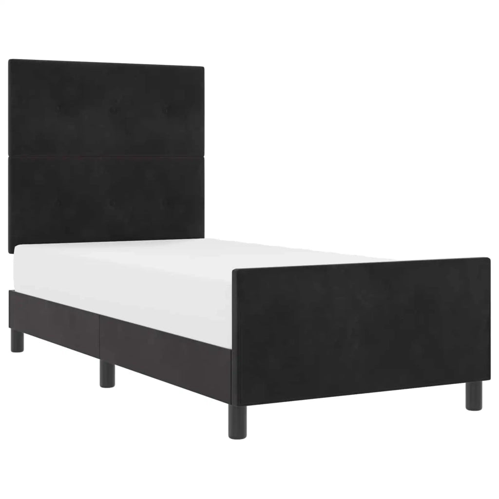 Letto a molle con testiera Nero 100 x 200 cm Velluto 3344923