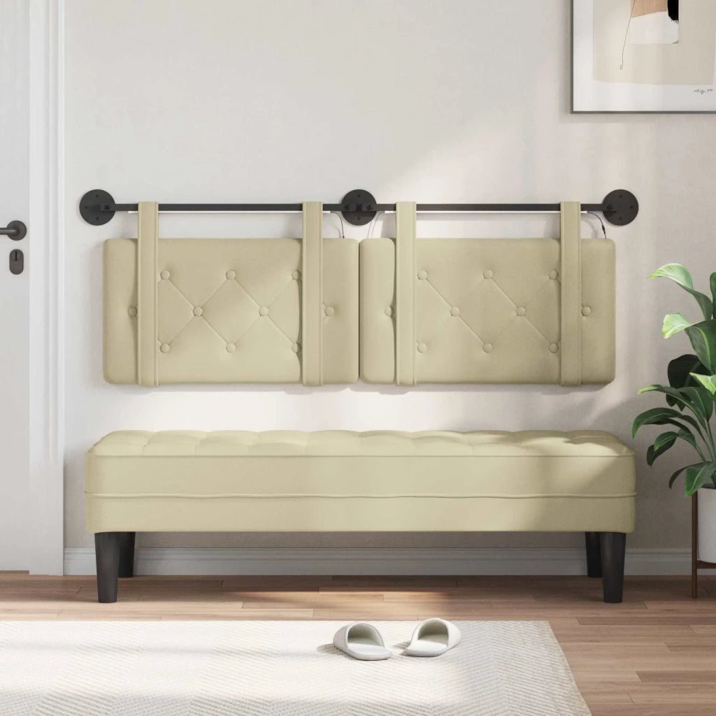 Testiera | Testata sospesa Con luce LED Crema Similpelle