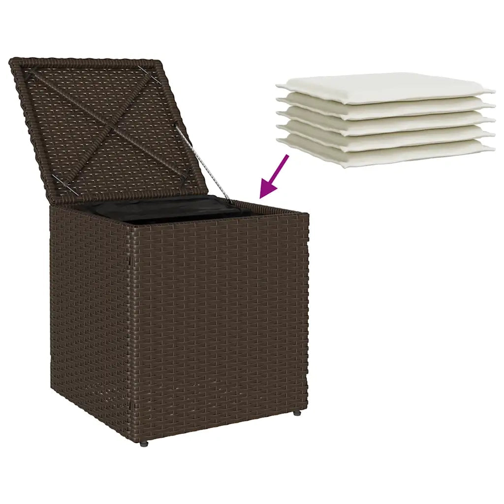 Sgabelli Giardino con Cuscini 2 pz Marrone 40x40x43cm Polyrattan CFW5724223