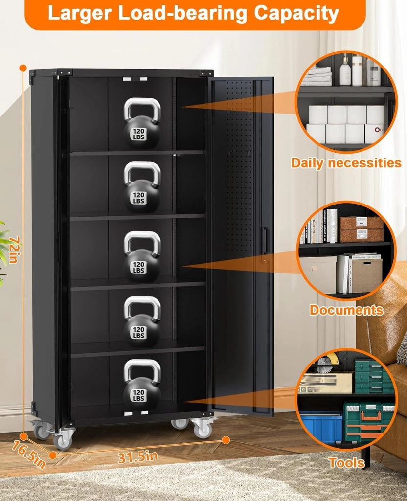 Armadio metallico da 72 pollici con ruote
