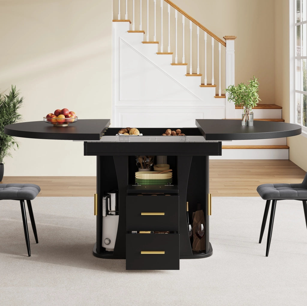 TAVOLO allungabile 118-158 cm MDF nero