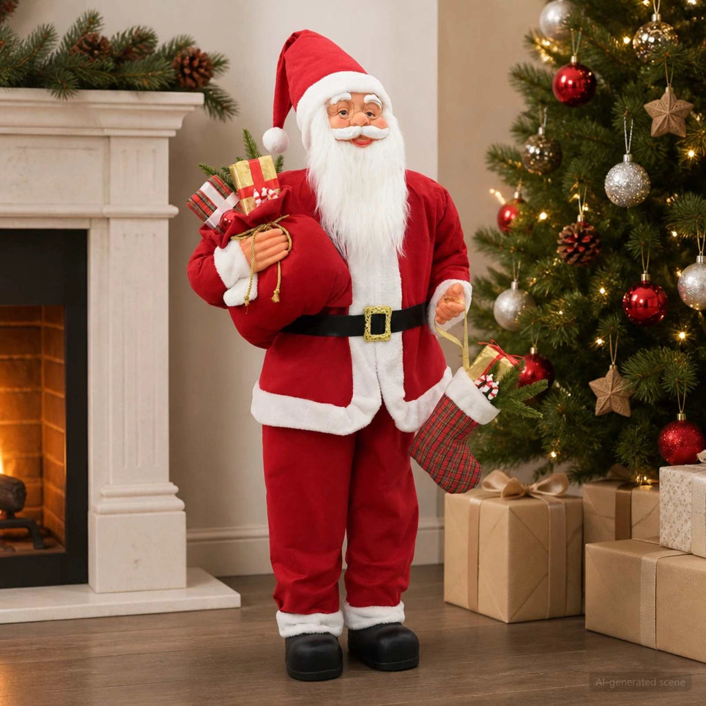 Statuetta di Babbo Natale Rosso 110 cm Poliestere 42050763