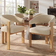 Set 4 Sedie da Pranzo ¨C Minimal ¨C Imbottite, Gambe Metallo Effetto Legno, per Sala Soggiorno Cucina