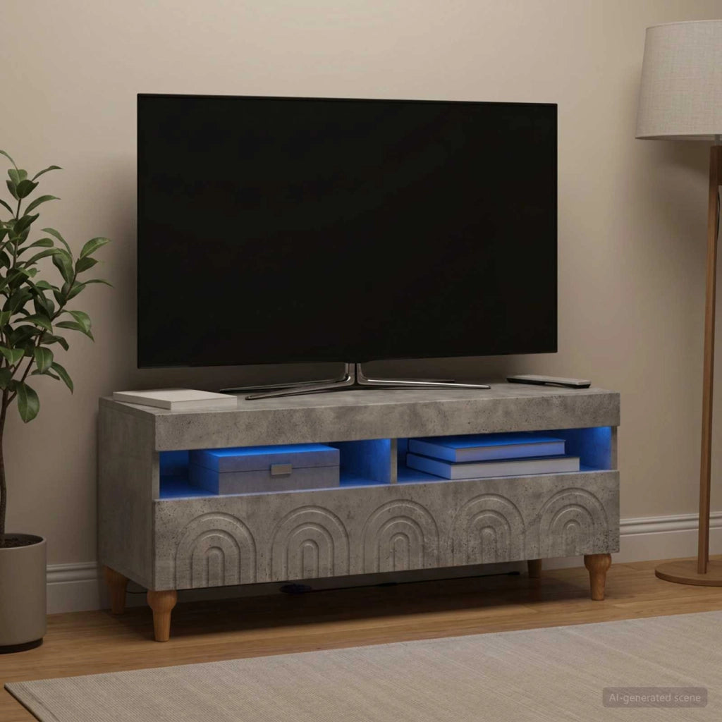 Mobile TV LED ALKMAAR 100 x 35 x 43 cm Grigio Cemento 896328