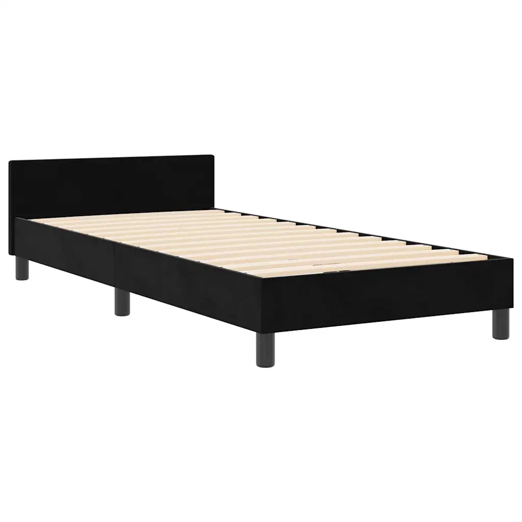 Letto a molle con testiera Nero 100 x 200 cm Velluto 3344923