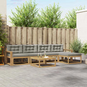 Set di divani da esterno 6 pz Bianco e Grigio Chiaro Poliestere 3386345