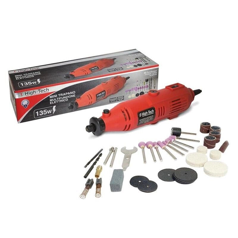 SET MINI TRAPANO MULTIUSO ELETTRICO DA 135 W CON 40 ACCESSORI  - HIGH-TECH