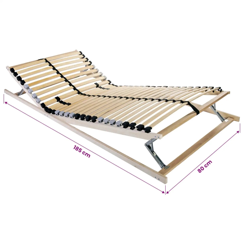 Base a doghe Marrone 80 x 190 cm Legno massello di faggio 42015245