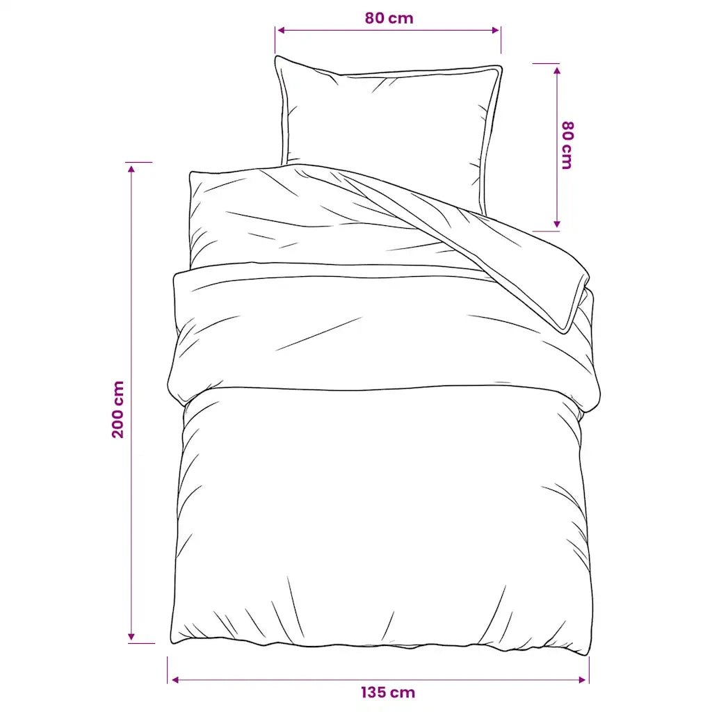 Set Copripiumino Grigio 135x200 cm in Cotone 136439