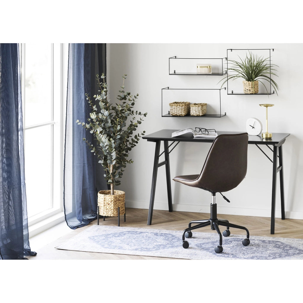 Sedia da Ufficio Monaco, Marrone, Similpelle, 48x56x83 cm