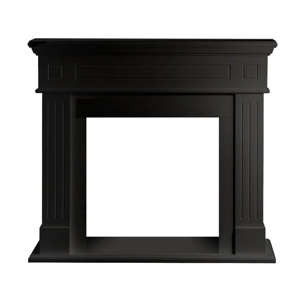 Cambridge - Cornice per Camino 110x100x36 cm Rivestimento Decorativo in Legno MDF Nero