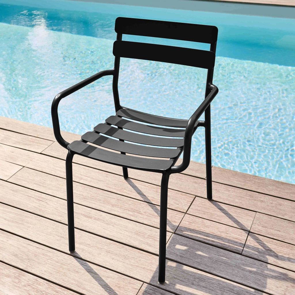 Oviala - Sedia da giardino in alluminio nero