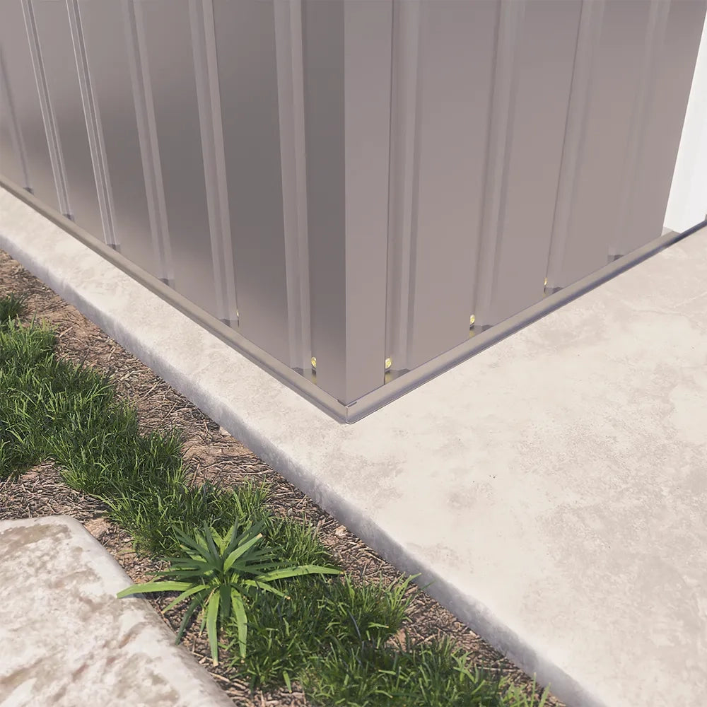 Casetta da giardino in acciaio zincato grigio 1,51x1,03xh1,96 m - 37,9kg- 1,55 metri quadri