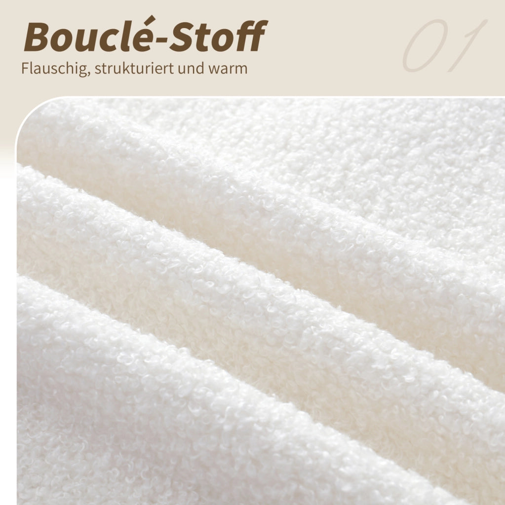 Letto per bambini 90x200 cm Bouclé beige con USB e luce